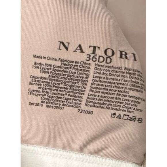 Natori Yogi Contour Convertible Sports Bra light mocha/ivory 36DD - Picture 7 of 7